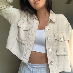 Linen cropped jacket